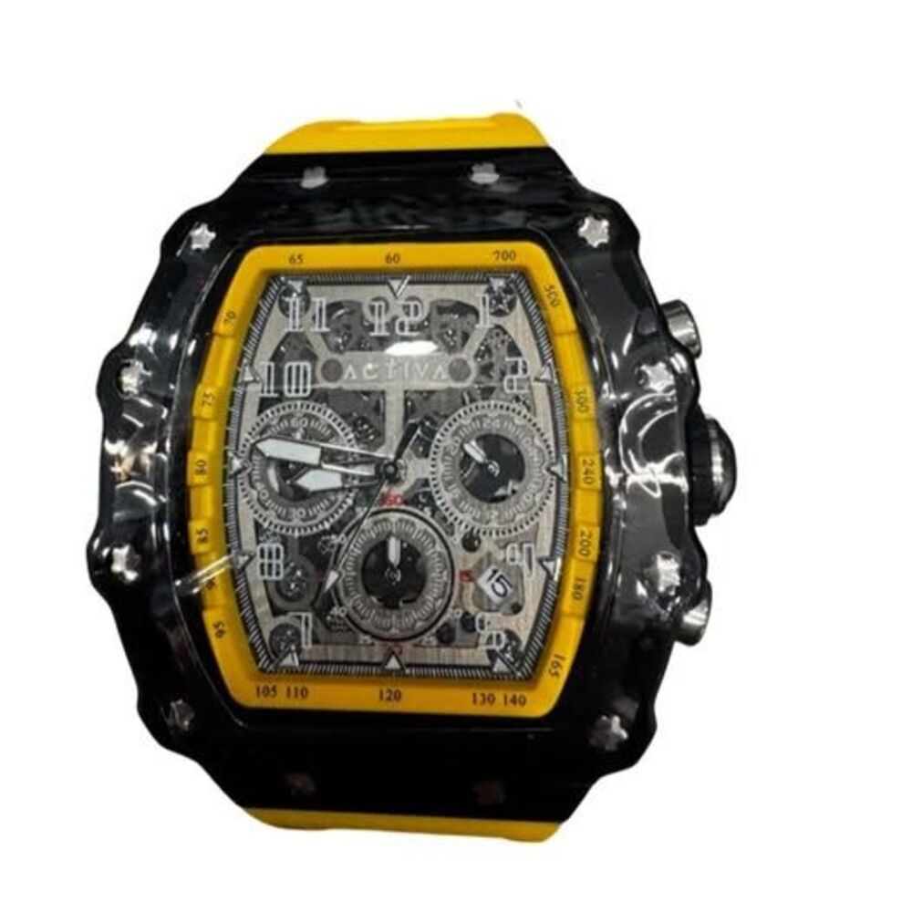 Activa x Invicta Digital Quartz Watch 44mm Black Yellow Sport New ACW2305